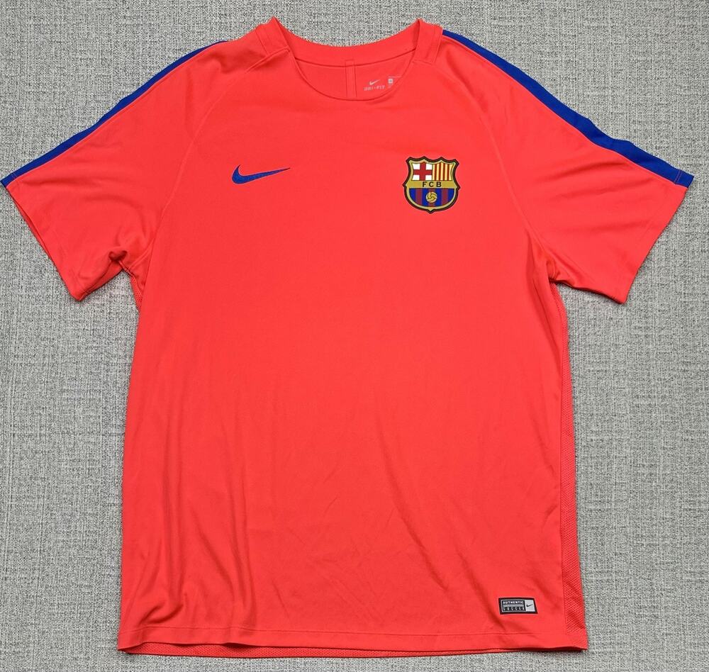 FC Barcelona Jersey Mens XL Red La Liga Soccer Nike Dri Fit Beko 2016 Autentic